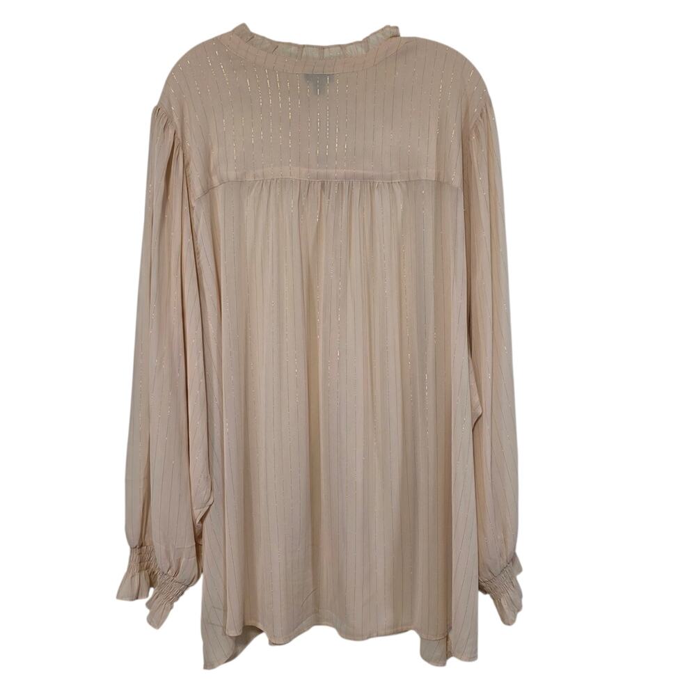 Torrid Womens Crinkle Chiffon Button Up Mock Neck Blouse Size 5X - Picture 12 of 12